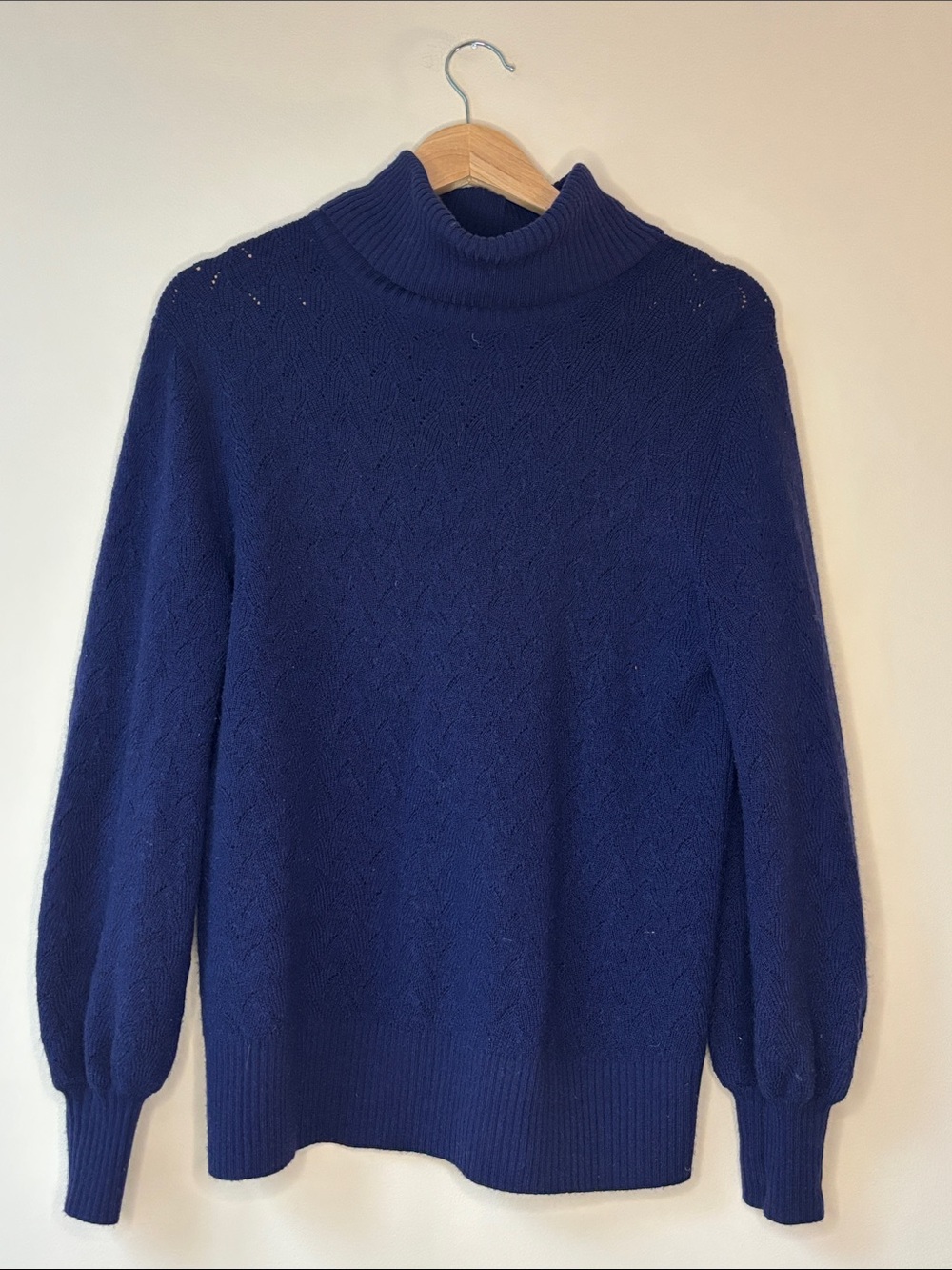 Trina Turk Purple Turtleneck Sweater 100% Merino Wool